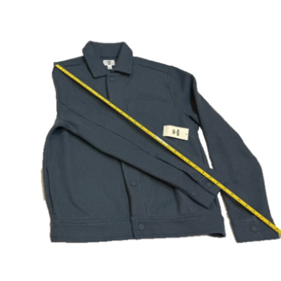 Mode of One Mens Long Sleeve Knit Trucker Jacket Blue Asphalt Size S - Picture 7 of 7